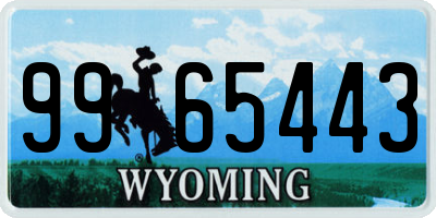 WY license plate 9965443