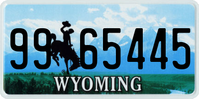 WY license plate 9965445