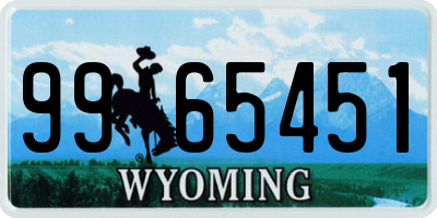 WY license plate 9965451