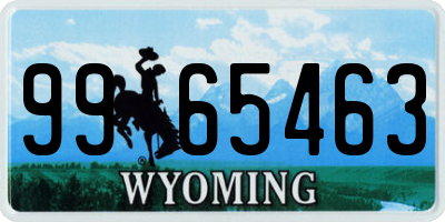 WY license plate 9965463