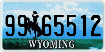 WY license plate 9965512