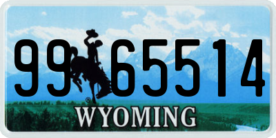 WY license plate 9965514