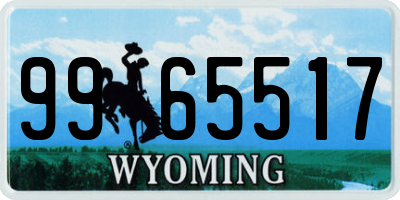 WY license plate 9965517