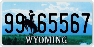 WY license plate 9965567