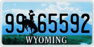 WY license plate 9965592