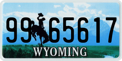 WY license plate 9965617