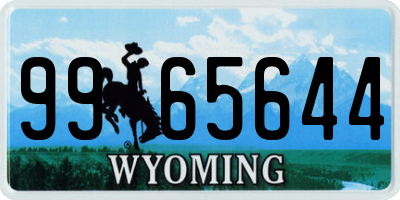 WY license plate 9965644