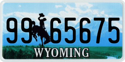 WY license plate 9965675