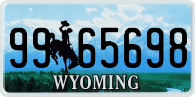 WY license plate 9965698