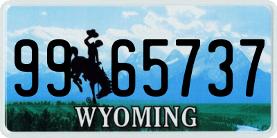 WY license plate 9965737