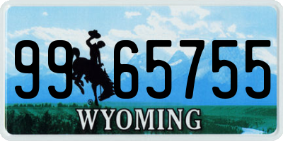 WY license plate 9965755