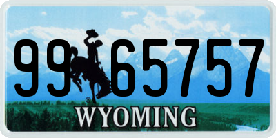 WY license plate 9965757