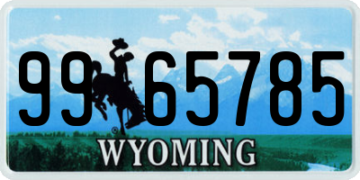 WY license plate 9965785