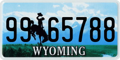 WY license plate 9965788