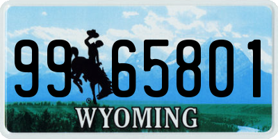 WY license plate 9965801