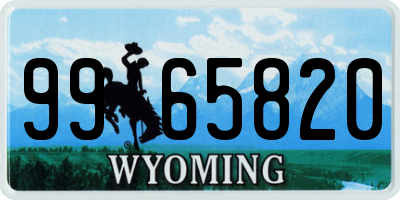 WY license plate 9965820