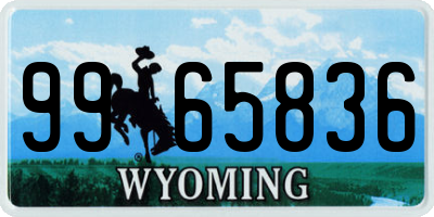 WY license plate 9965836