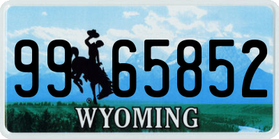 WY license plate 9965852