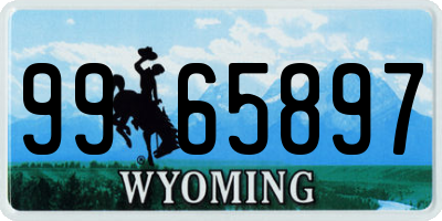 WY license plate 9965897