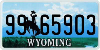 WY license plate 9965903