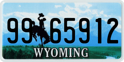 WY license plate 9965912