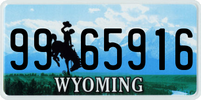 WY license plate 9965916