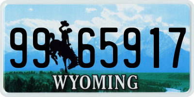 WY license plate 9965917