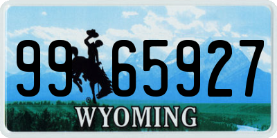 WY license plate 9965927