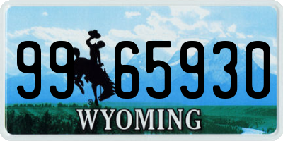 WY license plate 9965930