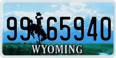 WY license plate 9965940