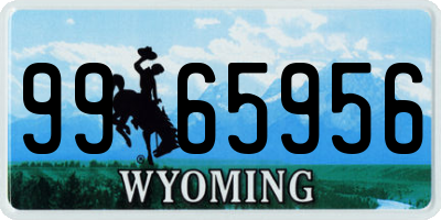 WY license plate 9965956