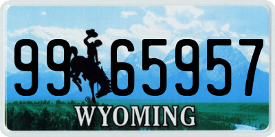 WY license plate 9965957