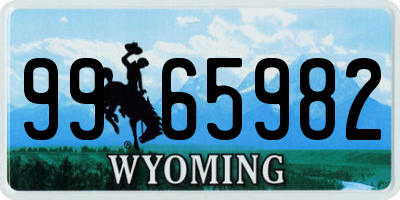 WY license plate 9965982