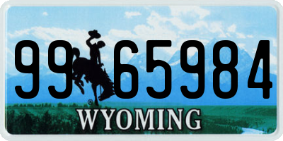 WY license plate 9965984