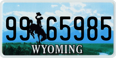 WY license plate 9965985