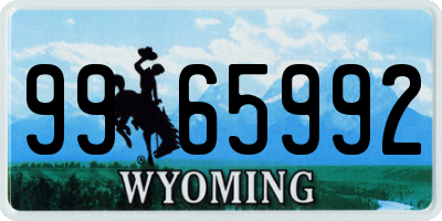 WY license plate 9965992