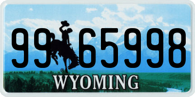 WY license plate 9965998