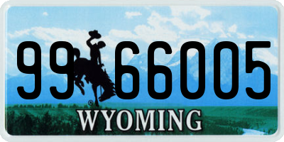 WY license plate 9966005