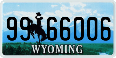 WY license plate 9966006