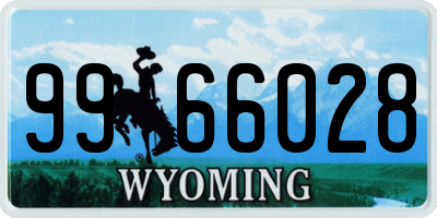 WY license plate 9966028