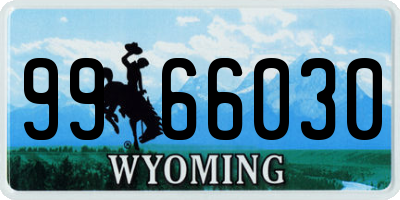 WY license plate 9966030