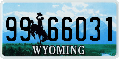 WY license plate 9966031
