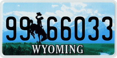 WY license plate 9966033