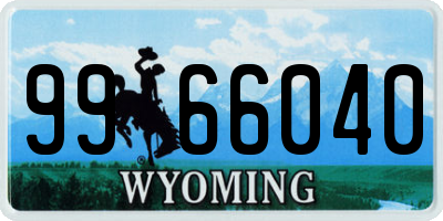 WY license plate 9966040