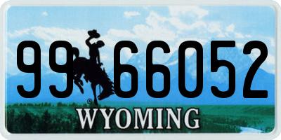 WY license plate 9966052