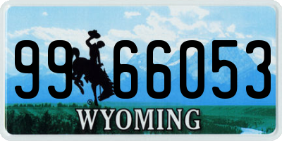 WY license plate 9966053