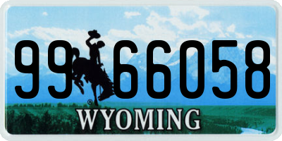 WY license plate 9966058