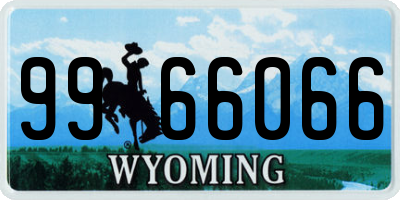 WY license plate 9966066