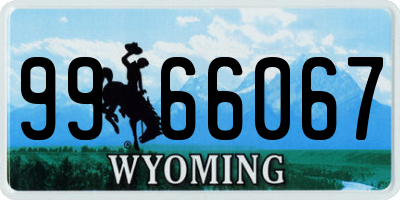 WY license plate 9966067