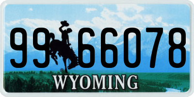 WY license plate 9966078